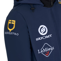 Chaqueta softshell para hombre Equestro New Style Multilogo Americana marina Azul marino