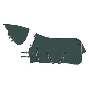 Manta de paddock Imperial Riding Basic con cuello desmontable 300 g Verde