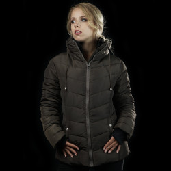 Parka para mujer KERAVA Flags & Cup Gris pardo Marr&amp;amp;amp;oacute;n