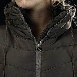 Parka para mujer KERAVA Flags & Cup Gris pardo Marr&amp;amp;amp;oacute;n
