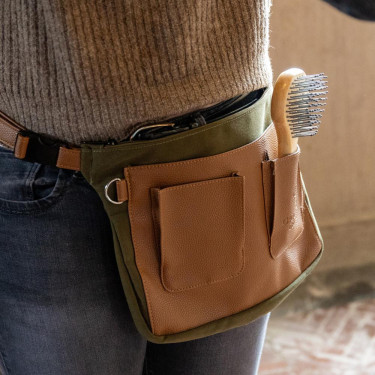 Bolsa de cinturón Grooming Deluxe by Kentucky Canvas para trenzar Caqui Kaki