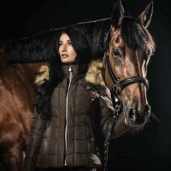 Parka de mujer VAASA Flags & Cup Gris pardo Marrón Parka de mujer VAASA Flags & Cup Gris pardo Marrón