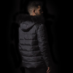 Parka QUEBEC hombre Flags & Cup Brezo gris / negro