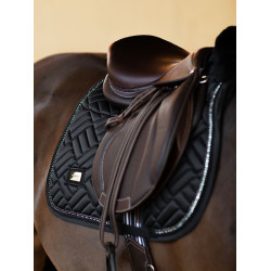 Manta de silla Equestrian Stockholm Jumping de borreguillo sintético Crystal Negro Manta de silla Equestrian Stockholm Jumping de borreguillo sintético Crystal Negro