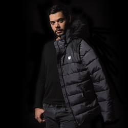 Parka QUEBEC hombre Flags & Cup Brezo gris / negro