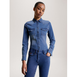Camisa vaquera Tommy Hilfiger Equestrian stretch Woodside para mujer Herencia Azul Camisa vaquera Tommy Hilfiger Equestrian stretch Woodside para mujer Herencia Azul