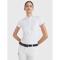 Polo de competición Tommy Hilfiger Equestrian de manga corta para mujer Blanco óptico Polo de competición Tommy Hilfiger Equestrian de manga corta para mujer Blanco óptico