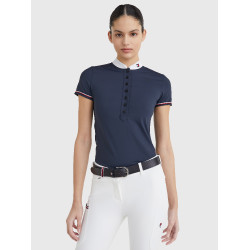Polo de competición Tommy Hilfiger Equestrian de manga corta para mujer Cielo del desierto Azul