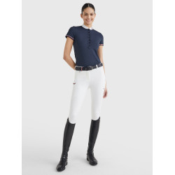 Polo de competición Tommy Hilfiger Equestrian de manga corta para mujer Cielo del desierto Azul
