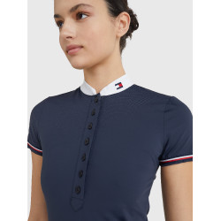 Polo de competición Tommy Hilfiger Equestrian de manga corta para mujer Cielo del desierto Azul