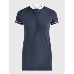 Polo de competición Tommy Hilfiger Equestrian de manga corta para mujer Cielo del desierto Azul