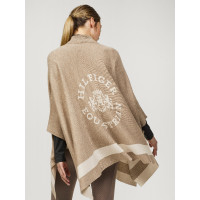 Poncho de punto a rayas Tommy Hilfiger Equestrian con cierre Gris pardo Marrón Poncho de punto a rayas Tommy Hilfiger Equestrian con cierre Gris pardo Marrón