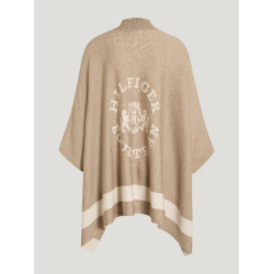 Poncho de punto a rayas Tommy Hilfiger Equestrian con cierre Gris pardo Marrón