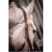 Cabezada de cuero con 3 mosquetones – PADDOCK Havana Marrón