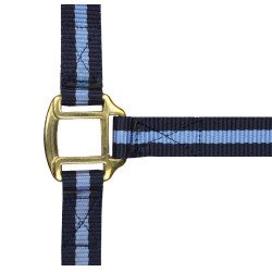 Cabezada de nylon forrada de cuero Marino / azul cielo Cabezada de nylon forrada de cuero Marino / azul cielo