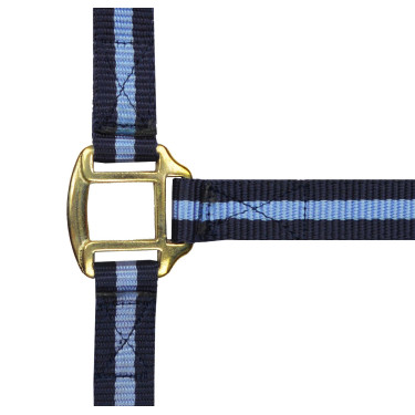 Cabezada de nylon forrada de cuero Marino / azul cielo Cabezada de nylon forrada de cuero Marino / azul cielo