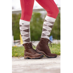 Calcetines Equi-Theme Argyle señora Crudo / topo Blanco