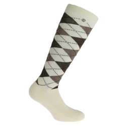Calcetines Equi-Theme Argyle señora Crudo / topo Blanco