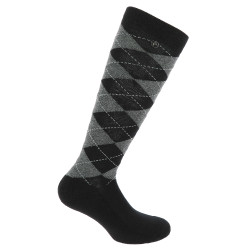 Calcetines Equi-Theme Argyle señora Negro / Gris