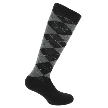 Calcetines Equi-Theme Argyle señora Negro / Gris