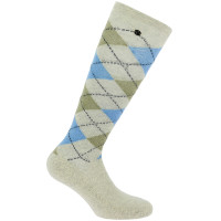 Calcetines Equi-Theme Argyle señora Beige / azul cielo