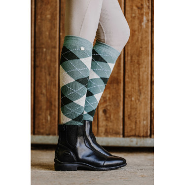 Calcetines Equi-Theme Argyle señora Verde salvia / antracita