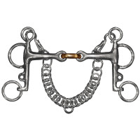 Pelham doble partido Privilege Equitation Acero inoxidable / cobre oliva