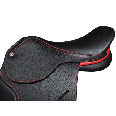 Silla Saumur Privilege Equitation para personalizar Marrón / azul eléctrico