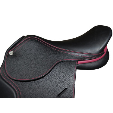Silla Saumur Privilege Equitation para personalizar Marrón / azul eléctrico