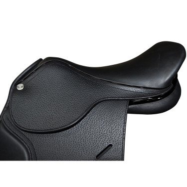 Silla Saumur Privilege Equitation para personalizar Marrón / azul eléctrico