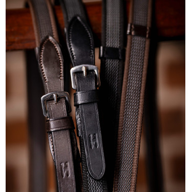 Riendas Horseware Continental con agarre de goma Negro