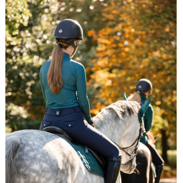 Polo con cremallera 1/4 Horseware invierno Strive mujer Verde dinastía