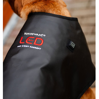 Abrigo para perro de terapia Horseware con luz roja LED Negro / negro Abrigo para perro de terapia Horseware con luz roja LED Negro / negro