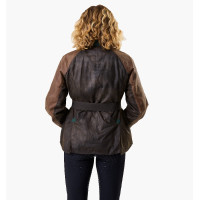 Abrigo encerado Horseware 40 años mujer Castaño herencia / verde Rambo