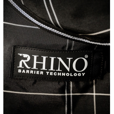 Manta Horseware Rhino Turnout Bundle con forro de 0 g y 200 g Cuadros negros / negro y blanco