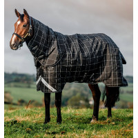 Manta Horseware Rhino Turnout Bundle con forro de 0 g y 200 g Cuadros negros / negro y blanco Motifs