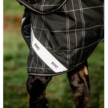 Manta Horseware Rhino Turnout Bundle con forro de 0 g y 200 g Cuadros negros / negro y blanco Motifs Manta Horseware Rhino Turnout Bundle con forro de 0 g y 200 g Cuadros negros / negro y blanco Motifs