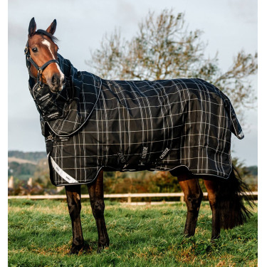 Manta Horseware Rhino Turnout Bundle con forro de 0 g y 200 g Cuadros negros / negro y blanco Motifs Manta Horseware Rhino Turnout Bundle con forro de 0 g y 200 g Cuadros negros / negro y blanco Motifs