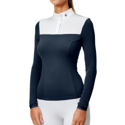 Polo de competición de manga larga Equestrian Stockholm refined para mujer Marino Azul marino