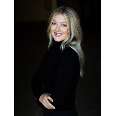 Jersey de cuello alto de punto Equestrian Stockholm para mujer Edición negra Negro