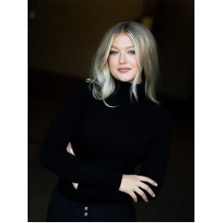 Jersey de cuello alto de punto Equestrian Stockholm para mujer Edición negra Negro