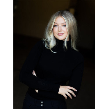 Jersey de cuello alto de punto Equestrian Stockholm para mujer Edición negra Negro