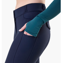 Pantalón de equitación Horseware Flexfit invierno con grip en las rodillas para mujer Marino Azul marino