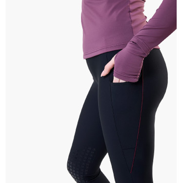 Leggings Optifit invierno Horseware con grip en las rodillas para mujer Negro