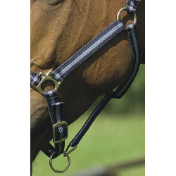 Cabezada de nylon forrada de cuero Marino / azul cielo Cabezada de nylon forrada de cuero Marino / azul cielo