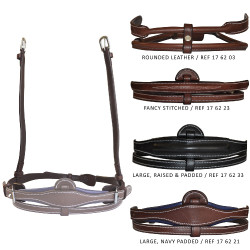 Muserola Flags & Cup de cuero abombada Castaño