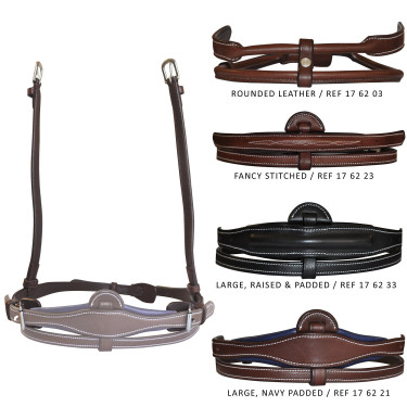 Muserola Flags & Cup de cuero abombada Castaño