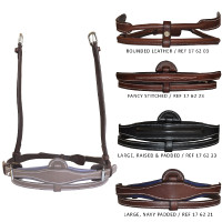 Muserola Flags & Cup pespuntada y acolchonada Castaño