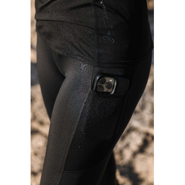 Pantalón Equithème Flora con culera de silicona Negro Pantalón Equithème Flora con culera de silicona Negro