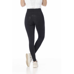 Pantalón Equithème Flora con culera de silicona Negro Pantalón Equithème Flora con culera de silicona Negro